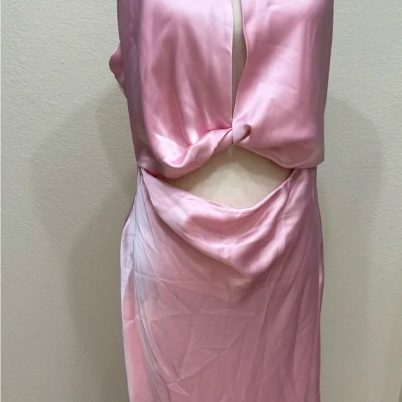 Zara | Dresses | Zara Pink Satin Maxi Dress | Poshmark